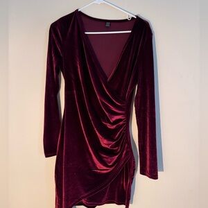 Burgandy velour dress